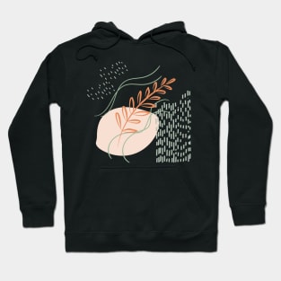 Abstract shapes lines and plant digital design illustration Hoodie